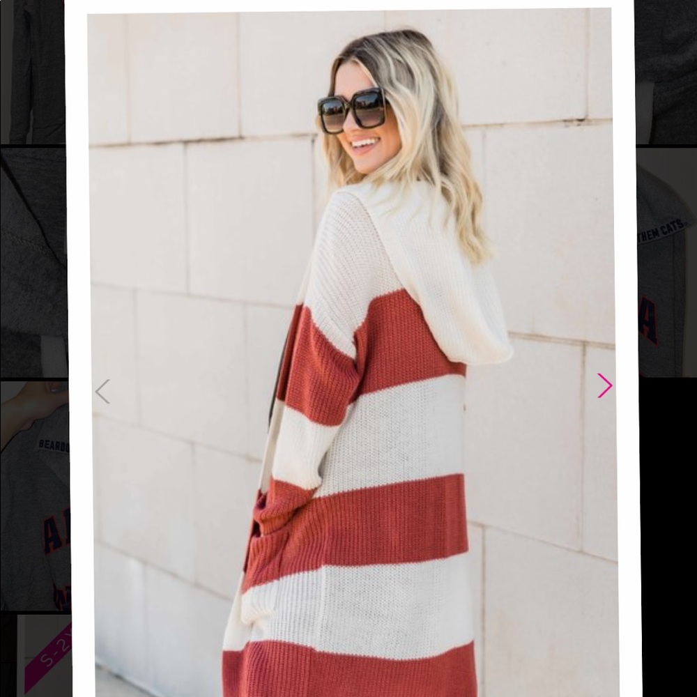 PINK LILY CABLE-KNIT DUSTER
